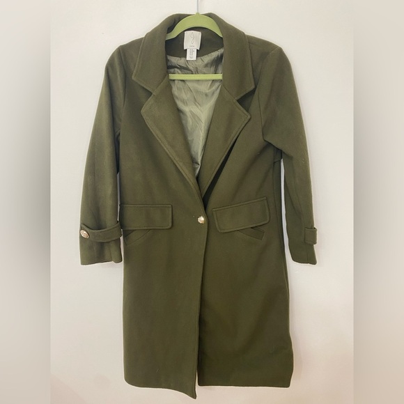 JOIE|| Army Green Peacoat, with gold button detail. Size Medium - Picture 1 of 8